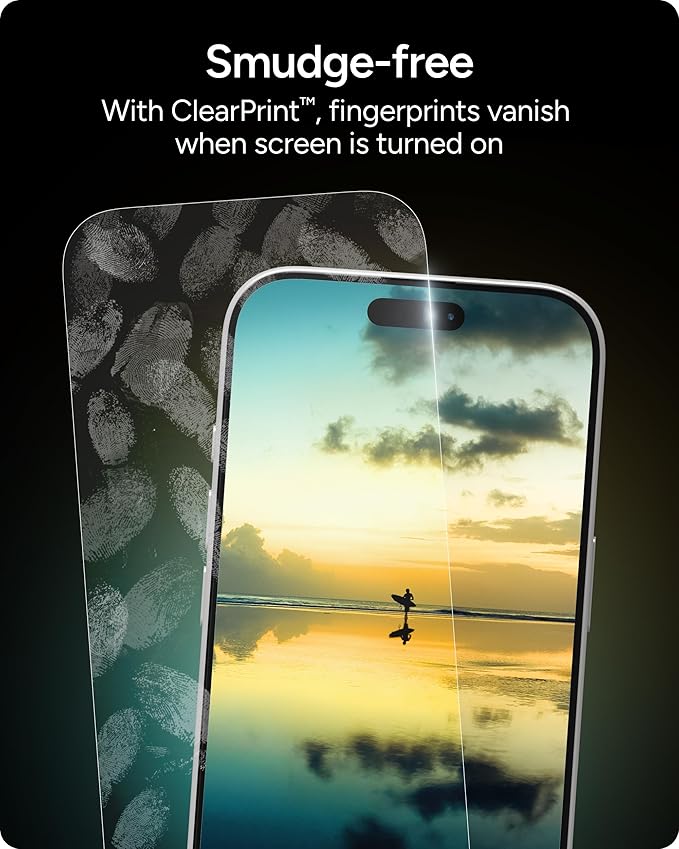 ZAGG Glass Elite Screen Protector for iPhone 17 Pro Max - 5X Stronger Tempered Glass, ClearPrint Technology for Smudge Free Clarity, Smooth Feel, Full Coverage, InvisibleShield, Easy Two-Step Installation