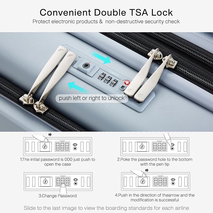 Hanke Grace Expandable Carry On Luggage with Wheels Airline Approved Hard Shell Suitcases with Front Pocket，Top Opening Luggage with TSA Lock for Short Business Travel, Grey.