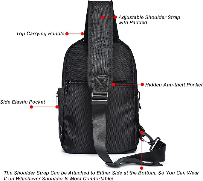 NICGID Sling Bags, Chest Shoulder Backpacks Crossbody Purse Outdoor Chest Bag Travel Backpack for Men Women