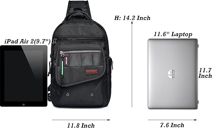 NICGID Sling Bags, Chest Shoulder Backpacks Crossbody Purse Outdoor Chest Bag Travel Backpack for Men Women