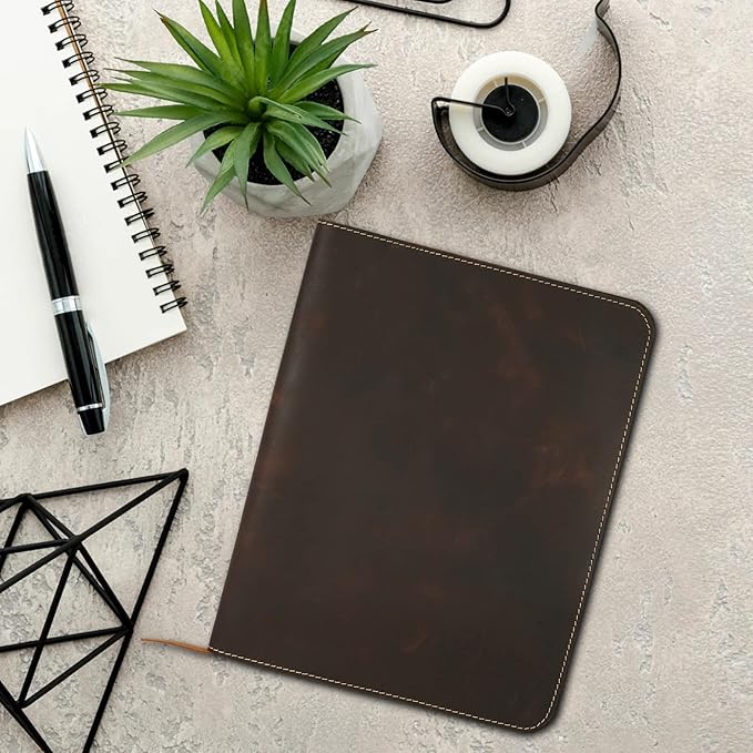 Large Size Journal Cover for Hard Cover Notebook, Rustic Leather Journal Cover (8.5 x 11 inches), Full Grain Leather Journal Cover, Handmade (Brown)