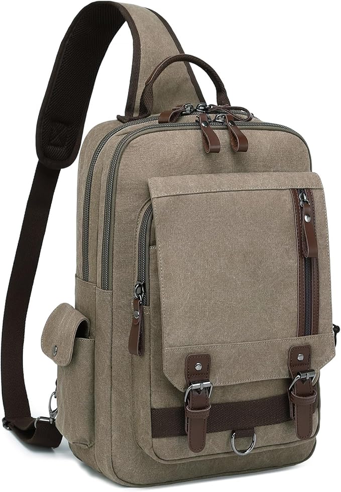 mygreen Canvas Cross Body Messenger Bag Shoulder Sling Backpack Travel Rucksack