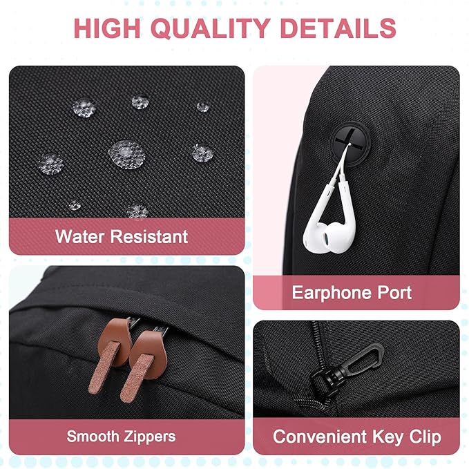 Backpack for Men Women,VASCHY Classic Water-resistant Lightweight Travel School Backpack Casual Daypack