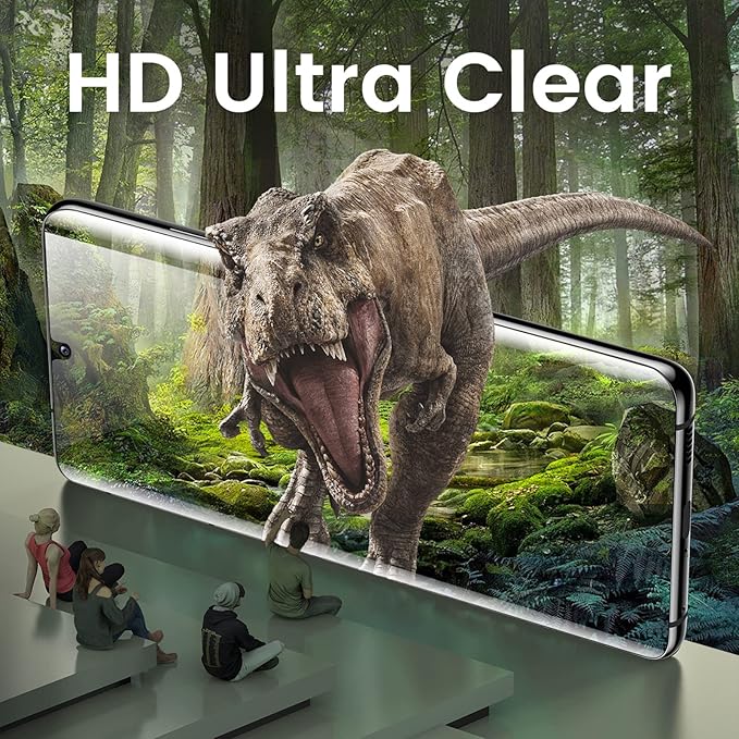 MOHAVE 2 Pack [Auto Alignment/Dust Removal] Screen Protector for SAMSUNG Galaxy S21 Ultra 5G 6.8″, 3D Curved HD Clear Film, 7H Hybrid Material, 100% Ultrasonic Fingerprint ID Compatible, Case Friendly