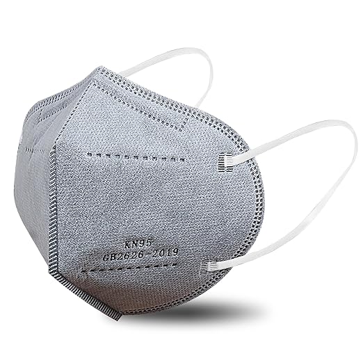 akgk KN95 Face Mask 50 PCS, Breathable Protection Masks, 5-Ply KN95 Grey Masks, Cup Dust Safety Masks