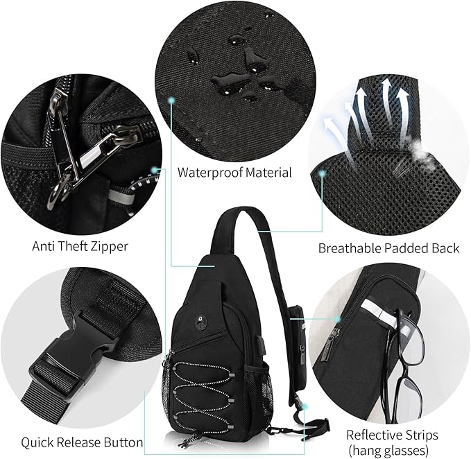 Crossbody Bags for Men and Women, RFID Anti Theft Zipper Sling Bags for Special Occasions.