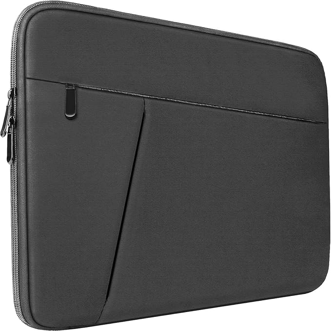 Laptop Sleeve Bag 15.6 inch, BOOEUDI Shockproof Protective Computer Carrying Cover with Front Pocket, Briefcase Handbags Laptop Case for 15.6 inch HP, Dell, Acer, Asus, Notebook, Grey