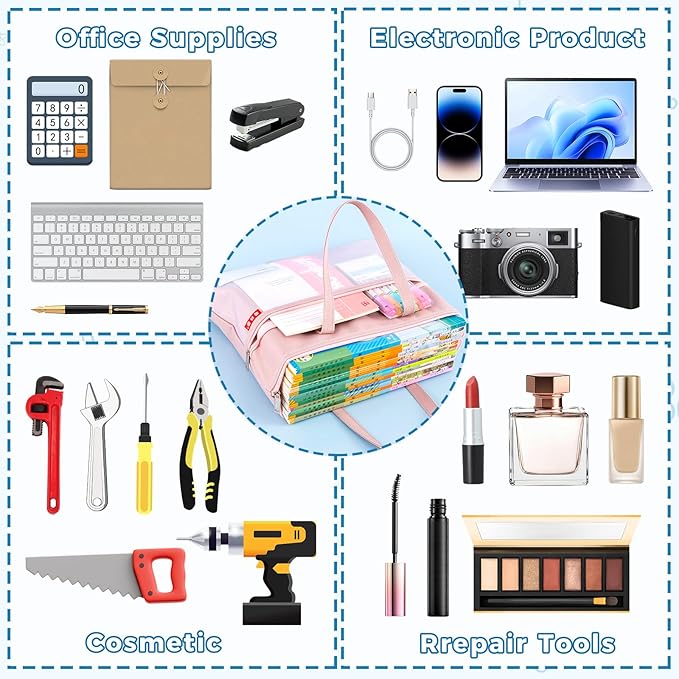 Pendancy Mesh Zipper Pouch A4 Size, Large Double Pocket Waterproof File Bag with Handle, 11x13.8 in Foldable Document Storage for Puzzle Project/Cross Stitch/Travel/Office（Advanced Green）