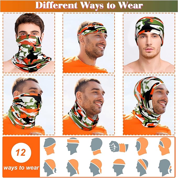Geyoga Winter Face Mask for Men UV Protection Mask Sunscreen Breathable Windproof Neck Gaiters Scarf Fishing Cycling Running