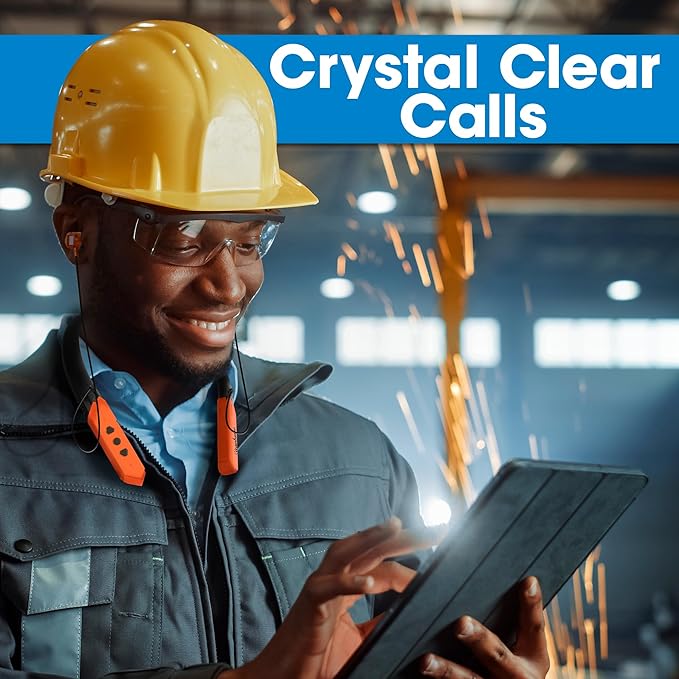 MANHATTAN Bluetooth Wireless Neckband Headphones — Work Earbud Earphones with 15H Playtime, Noise-Isolating, IPX4 Water Resistant, Built-in Mic – for Work, Music, Calls – 3 Yr Mfg Warranty -179829