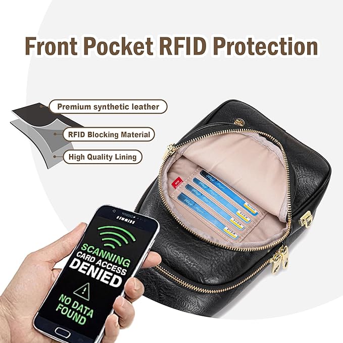 Haytijoe Crossbody Bags for Women Leather Sling Bag Anti-theft Cross Body Bag Travel Sling Purse Chest Bags Fanny Packs