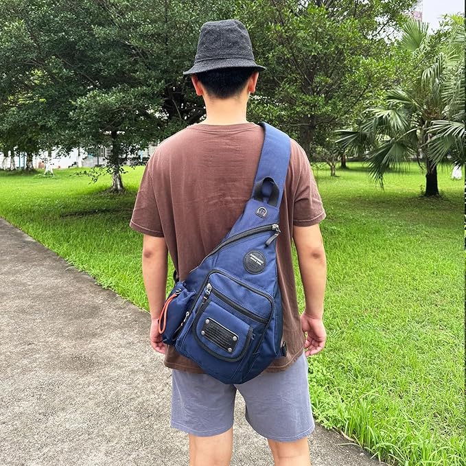 Large Sling Backpack, Sling Chest Bag Shoulder Crossbody Daypacks Fits 14.1-Inch Laptop for Travel Outdoor Men Women