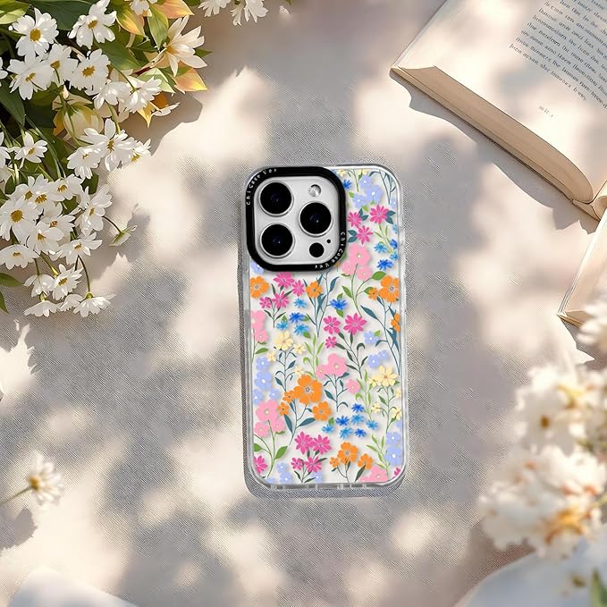 for iPhone 15 Plus Case, Vibrant Garden Floral Pattern, Military-Grade Drop Protection, Cute Soft Slim TPU Protective Cover with Camera Lens Protection for Women & Girls