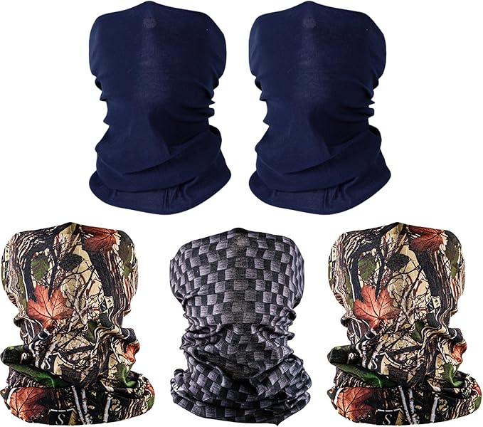 S A Company 5-Pack UV Face Shield | UV 30+ Multipurpose Neck Gaiter Balaclava for Adults