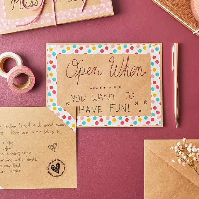 Best Paper Greetings 50 Pack Blank Cards and Envelopes 5x7, Kraft Paper A7 Notecards for DIY Open When Letters, Wedding Invitations, Birthday Cards