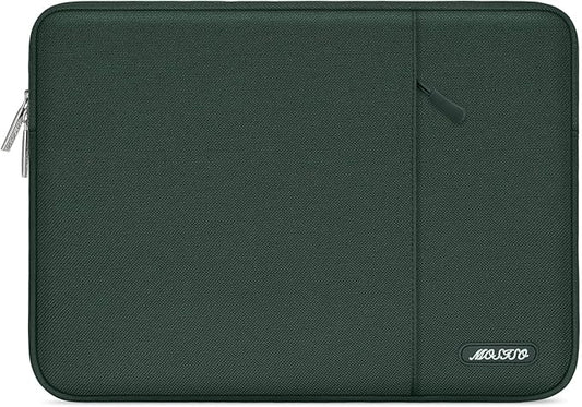 MOSISO Laptop Case 13 inch, 13 inch Laptop Sleeve Compatible with MacBook Air M4 M3 M2 M1 2025-2018 / Pro M2 M1 2025-2016, Polyester Vertical Computer Sleeve Bag with Pocket, Midnight Green