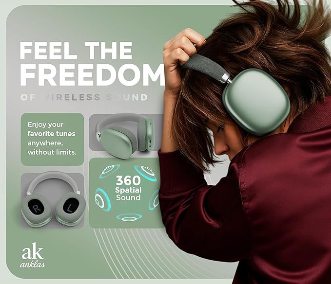 P959 Wireless Gaming Earbuds – Bluetooth 5.3 Stereo Headphones with Mic, Touch Controls, Long Battery, IPX6 Waterproof, Ergonomic for Music, Sports & Travel (Green)