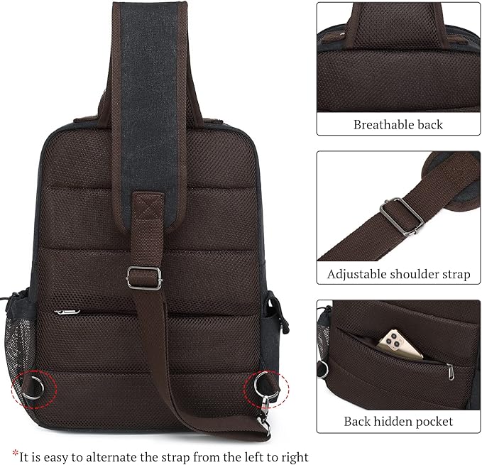 mygreen Canvas Cross Body Messenger Bag Shoulder Sling Backpack Travel Rucksack