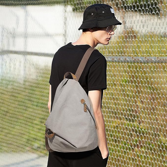 KL928 Canvas Vintage Backpack – Large Casual Daypack Outdoor Travel Rucksack Hiking Backpacks for Men Women