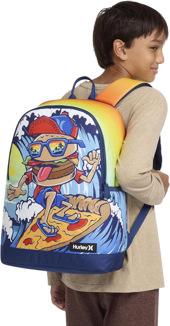 Hurley Men's Graphic Backpack, Burger/Pizza, One Size