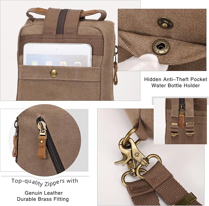 KL928 Canvas Sling Bag crossbody Bags Small Backpack Pack Travel Purse convertible purses for Women Men