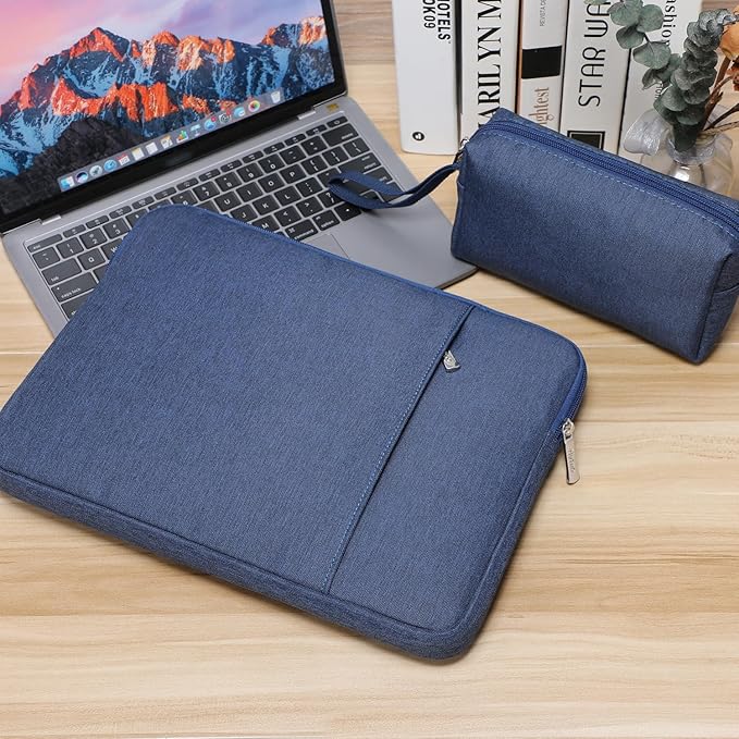 HYZUO 13 Inch Laptop Sleeve Bag Set for MacBook Air 13 M4/M3/M2/M1 2025-2018, MacBook Pro 13 M2/M1 2025-2016, iPad Pro/Air 13, XPS 13, Surface Pro, Notebook Case for 12"-13" Tablet, Navy Blue