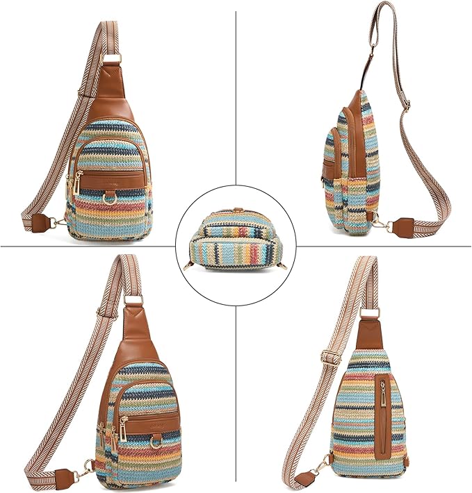 Womens Sling Bag Crossbody Bags for Women Vegan Leather Sling Backpack Daypack Fanny Pack Crossbody Purse Travel