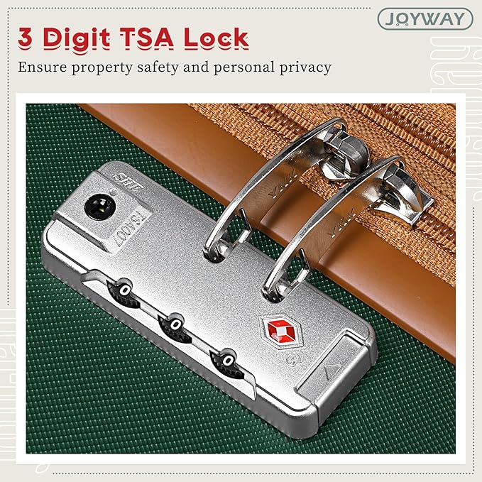 Joyway Expandable 24 Inch Luggage with Spinner Wheels, Lightweight Hard Shell Medium Checked Suitcase, 3 Piece Luggage Sets with TSA Lock, Green