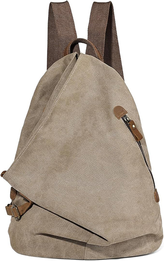 KL928 Canvas Vintage Backpack – Large Casual Daypack Outdoor Travel Rucksack Hiking Backpacks for Men Women