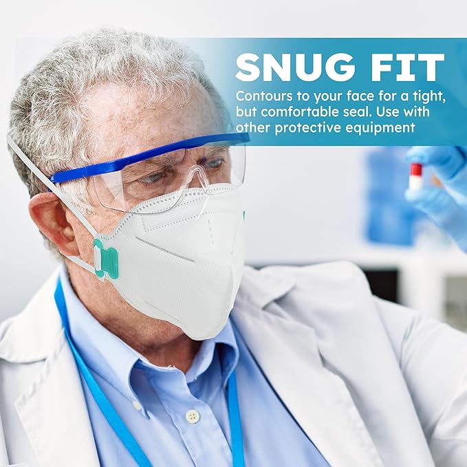 LotFancy N95 Mask for Adults, NIOSH Particulate Respirator, N95 Face Mask for Construction, Cleaning, Sanding, Dust Pollution