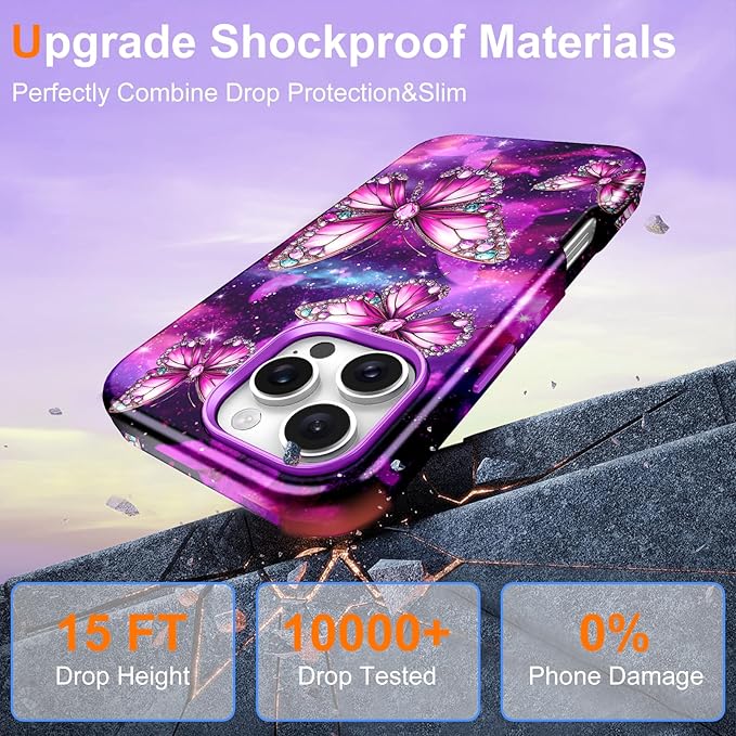 Btscase for iPhone 16 Pro Max Case [Compatible with Magsafe] [Military-Grade Drop Protection] Slim Anti-Scratch Smooth Touch TPU Bumper Shockproof Magnetic Phone Case for Women Girls Men, Hot Pink