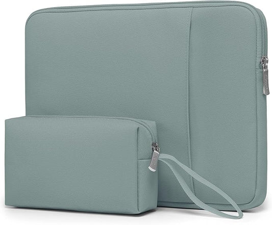 HYZUO 17-17.3 Inch Laptop Sleeve Bag Set for 17" 17.3" HP/Dell/ASUS/Acer/LG/Toshiba/MSI Gaming Laptop/Razer Blade 17/18, Notebook Protective Case for Men Women, Ash Blue