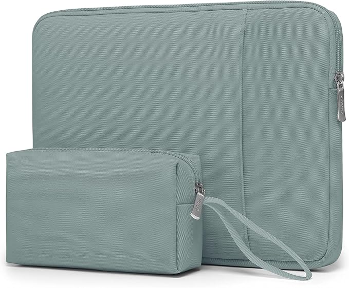 HYZUO 13.3-14 Inch Laptop Sleeve Bag Set for MacBook Pro 14 M4/M3/M2/M1, MacBook Air/Pro 13.3, 13.5"/13.8" Surface Book/Laptop, Notebook Case for 13.3" HP Dell Lenovo Asus Acer, Ash Blue