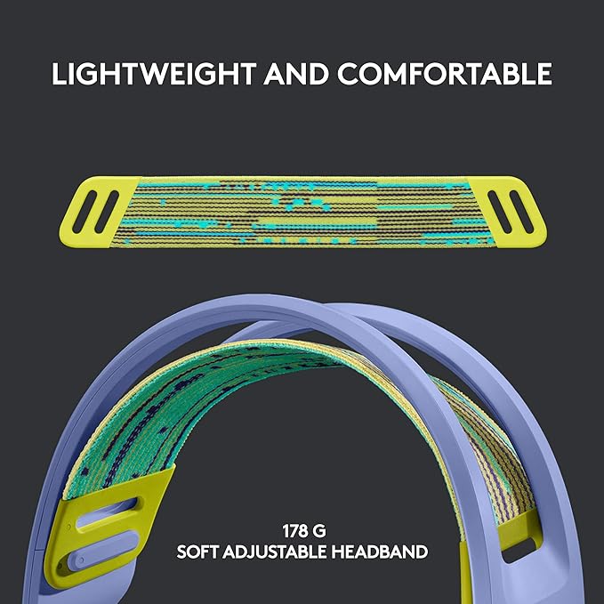 Logitech G733 Lightspeed Wireless Gaming Headset + Litra Beam LX Premium Dual-Sided RGB LED Streaming Key Light - Lilac