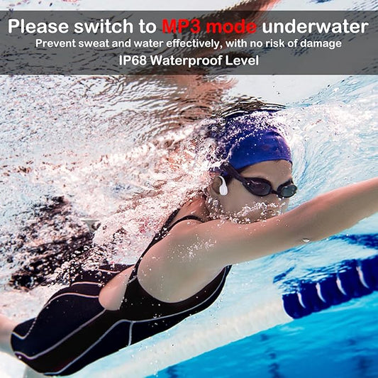 Bone Conduction Swimming Headphones, IP68 Waterproof Earbuds with 32GB MP3, Bluetooth 5.4 Open Ear Sport Earphones, Underwater Headphones for Swimming, Running, Cycling, Marathon-SurfAudio(violet)