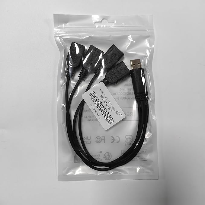 ANDTOBO USB 1 to 4 Splitter, USB 2.0 A Male to 4 USB Female Jack Y Splitter Hub Power Cord Extension Adapter Cable, Black