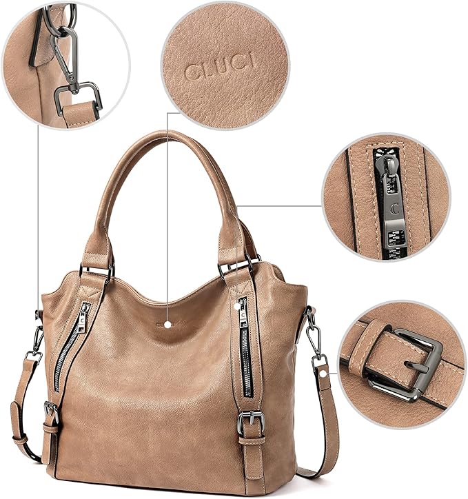 CLUCI Purses for Women Vegan Leather Handbags Tote Purse Shoulder Bag Large Ladies Hobo Bags