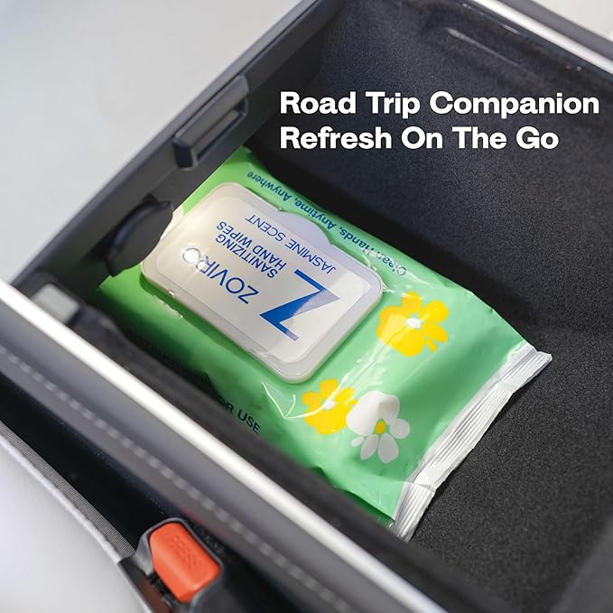 Zoviro Hand Sanitizing Wipes, Bergamot and Orange Essential Oils, Moisturizing Hand Sanitizer Wipes, Value Pack, Jasmine Scent, 80 Count (Pack of 6)