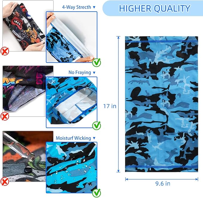 6 Pack Neck Gaiter for Men Women Breathable Outdoor Face Mask Cover Headwear for Hiking Running Cycling and Fishing