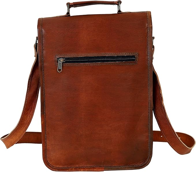 Leather Satchel Tablet Bag Laptop Case Office Briefcase Messenger Gift for Men Computer Distressed Shoulder Bag