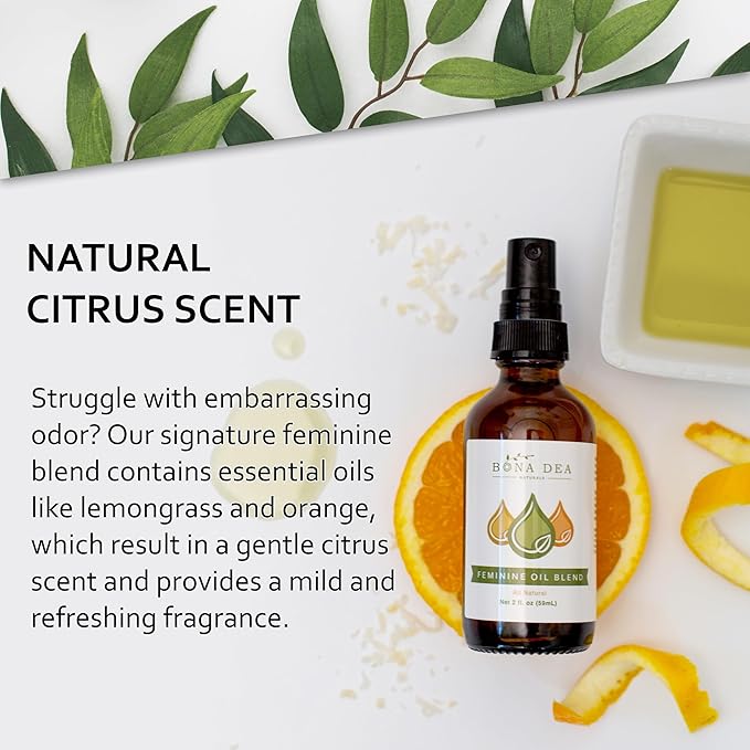 Bona Dea Naturals’ “The Original” All Natural Feminine Deodorant | Intimate Yoni Oil Relief for Vaginal Itch, Odor, & Dryness | 4oz Dropper Bottle Refill