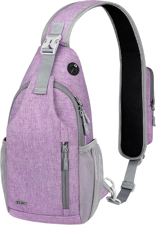 Voova Crossbody Sling Backpack Sling Bag for Men Women, Travel Hiking Chest Bag Daypack, Small over the Shoulder Backpack