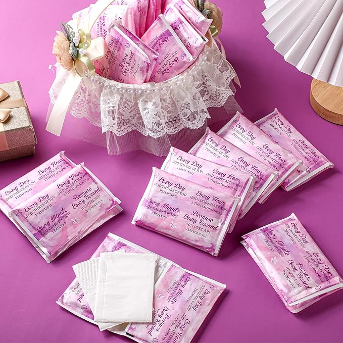 Sinmoe 60 Pack Pocket Tissues Travel Packs Christian Travel Tissues 3 Ply Pocket Size for Guests Mini Wallet Facial Napkin for Breast Cancer Wedding Xmas Graduation(Cloudy)