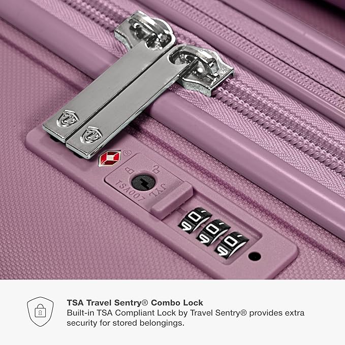 Traveler's Choice Pagosa Indestructible Hardshell Expandable Spinner Luggage, Mauve, 22-Inch Carry-on