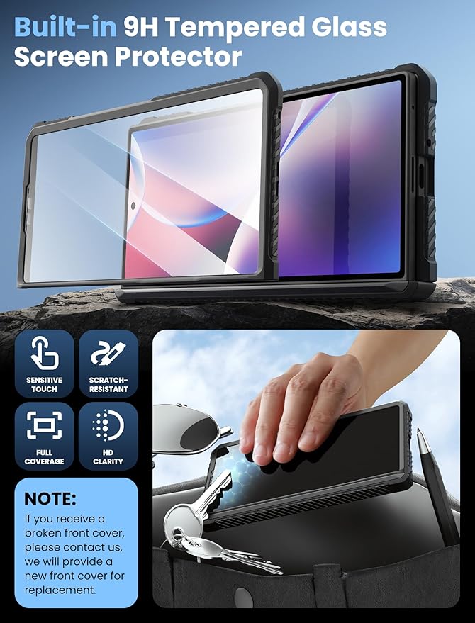 i-Blason Armorbox for Samsung Galaxy Z Fold 7 Case with Stand [Tempered Glass Screen Protector] [Hinge Protection] Full-Body Heavy Duty Rugged Shockproof Protective Case for Z Fold 7 (Black)