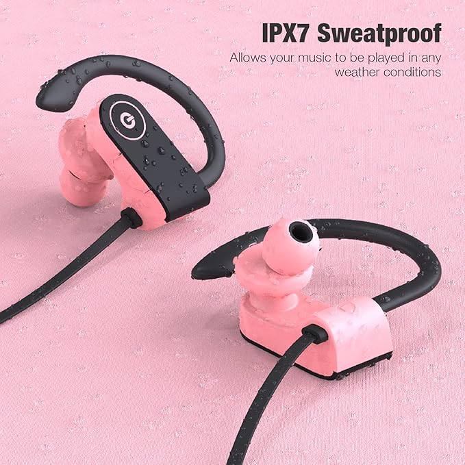 Boean Bluetooth Headphones - IPX7 Waterproof Running Sports Earphones for Women & Girls with 16 Hrs Playtime