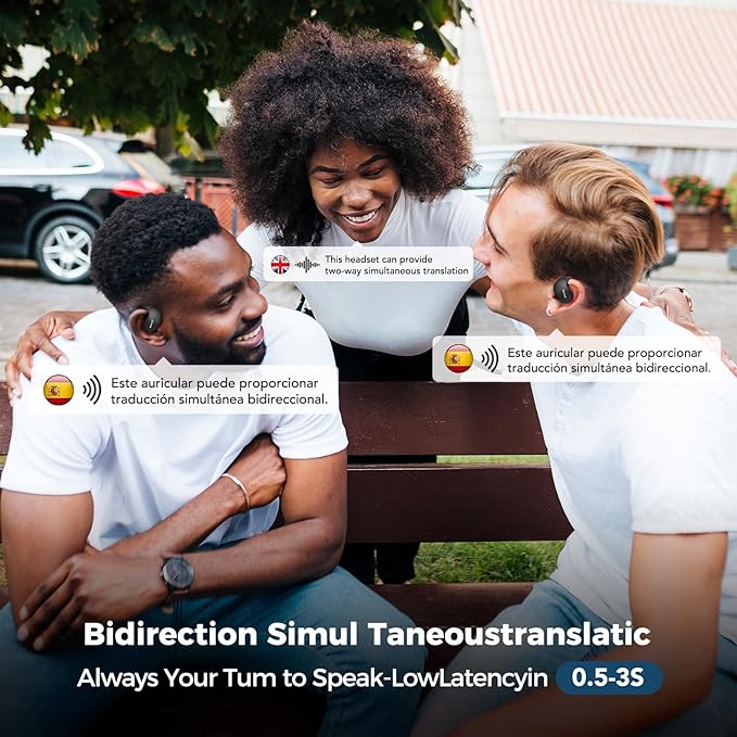 MINISO X15 PRO Translation Earbuds Open Ear Headphone Bluetooth 5.4 OWS AI Headphones Support 148 Languages Wireless Ear Buds with Earhooks IPX5 Waterproof Bluetooth Black（with AI）