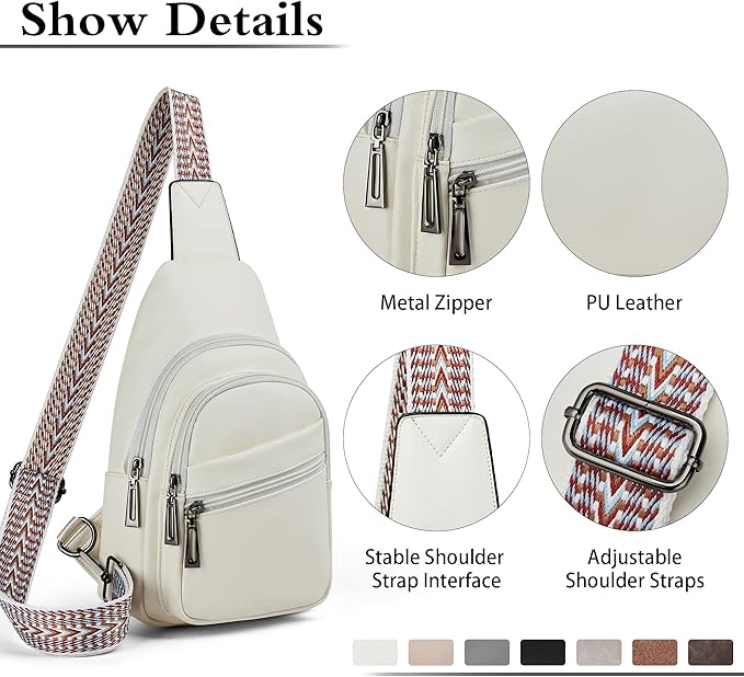 Sling Bag Crossbody Bags for Women Small Cross Body Bag Fanny Packs Chest Sling Purse for Daily Travel Leisure Sport