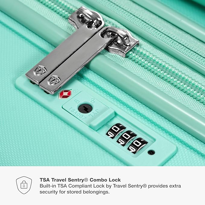 Traveler's Choice Pagosa Indestructible Hardshell Expandable Spinner Luggage, Mint, 2-Piece Set (22/26)