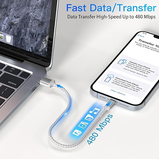 1ft iPhone Charging Cable Short, 3 Pack USB A to Lightning Cord Fast Charging Compatible with Apple iPhone 14 13 12 11 Pro Max Xs X 8 7 Plus SE, iPad Air/Mini, 12 inch Lightning Cable